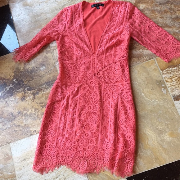 For Love And Lemons Dresses & Skirts - For Love & Lemons Nylon/poly/spandex plunge V-neck